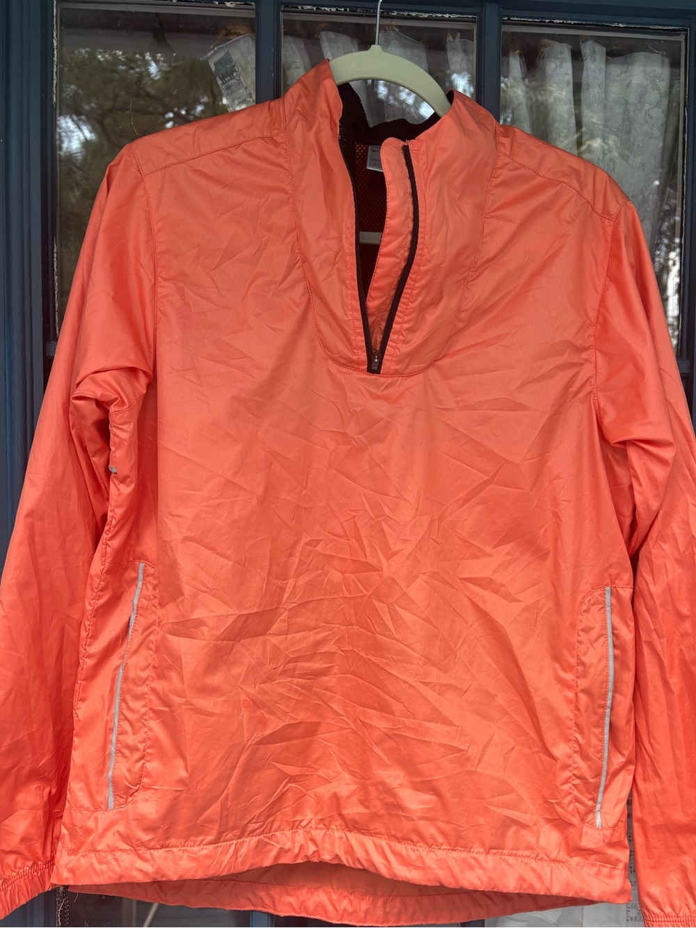 Nike Coral Orange Half-Zip Windbreaker Pullover